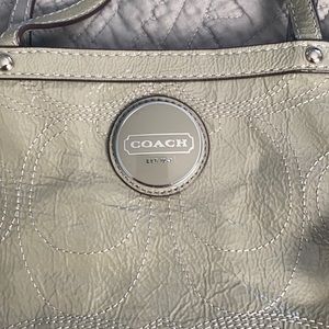 Coach Patent Leather Arm Bag Grey
